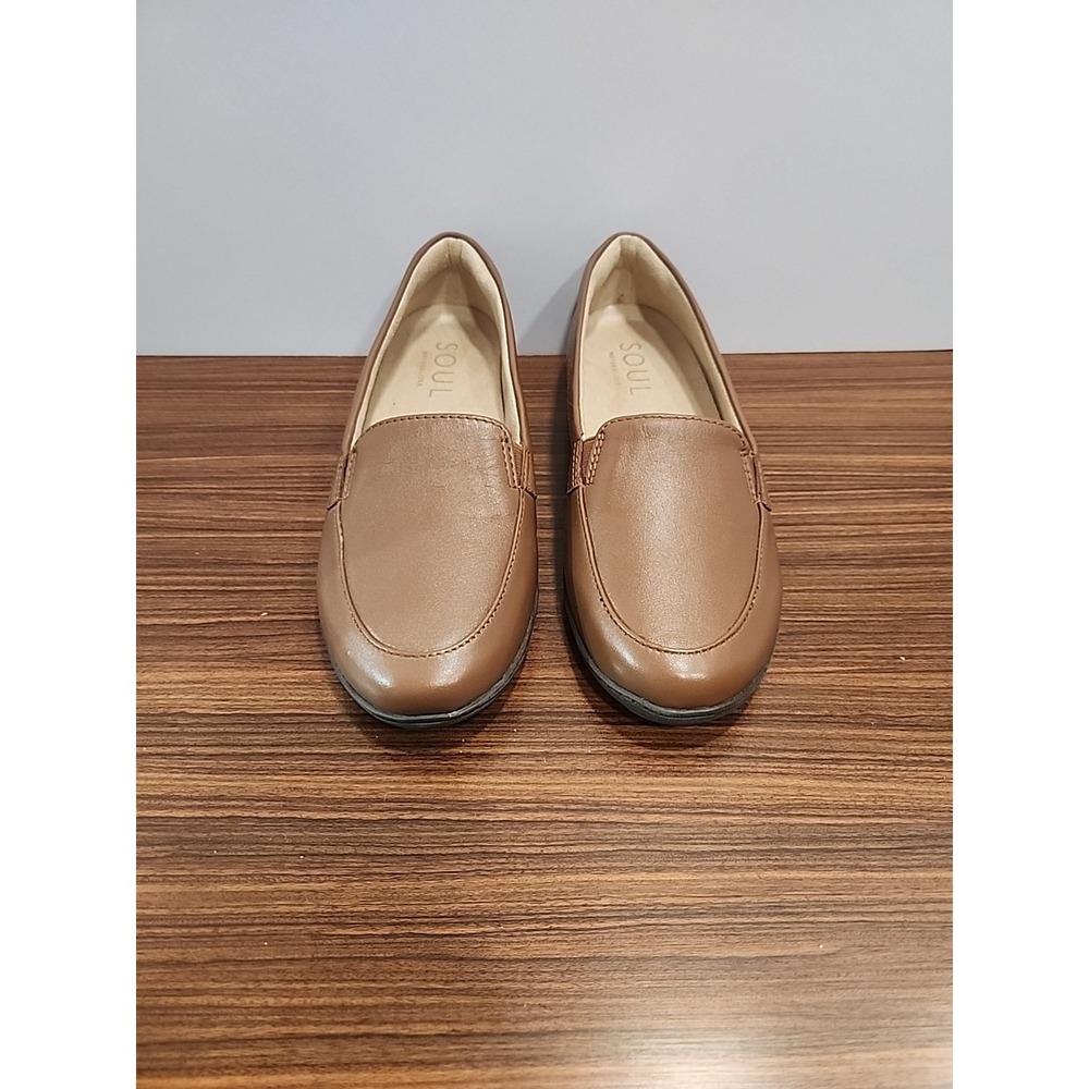 SOUL Naturalizer Womens Kacy Tan Leather Loafers Shoes 8.5 Wide C,D,W‎ BHFO 9310